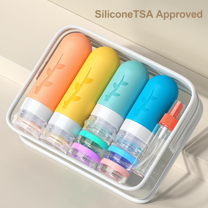 Tocelffe 18pack Travel Bottles for Toiletries:Silicone TSA Approved-Containers for Toiletries,Leak Proof Refillable Liqus Shampoo And Conditioner Essentials toiletry Bottles - Image 3